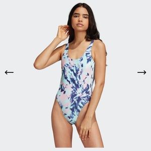Adidas tie-dyed one piece bathing suit